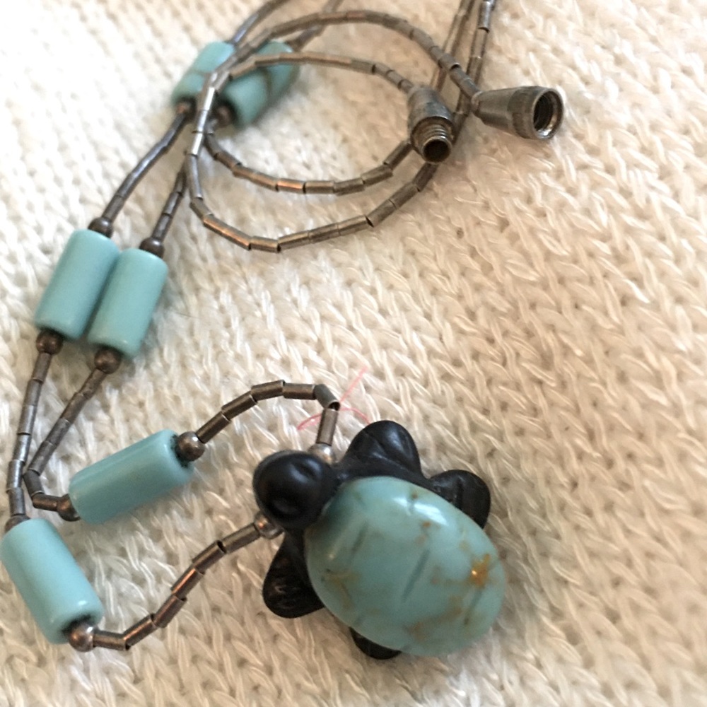 Liquid Silver Turtle Necklace